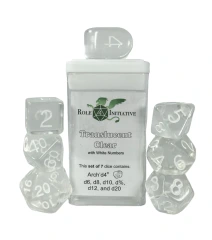 Translucent Clear with White Numbers - Set of 7